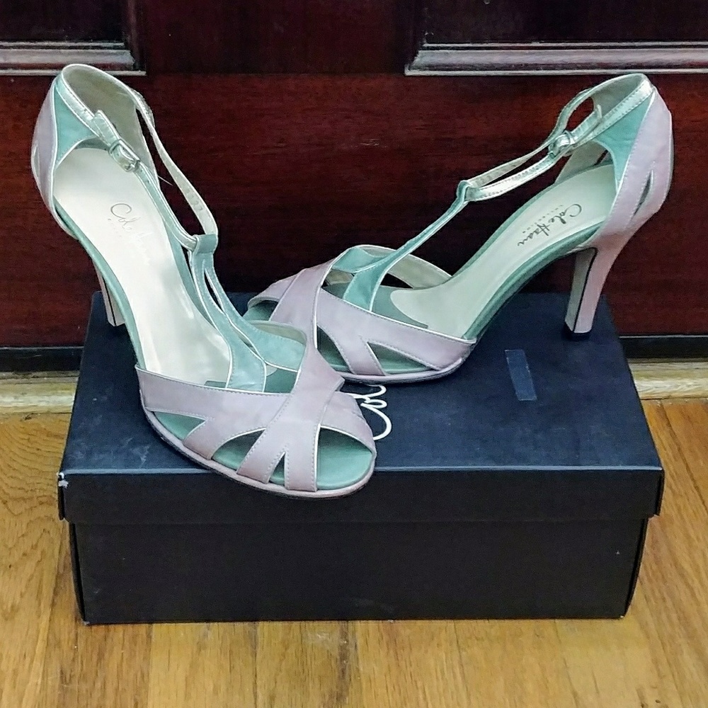New! Gorgeous Cole Haan Heels Pink/Green! 9B